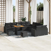 Set Divano da Giardino 13 pcs Nero polyrattan 3361669
