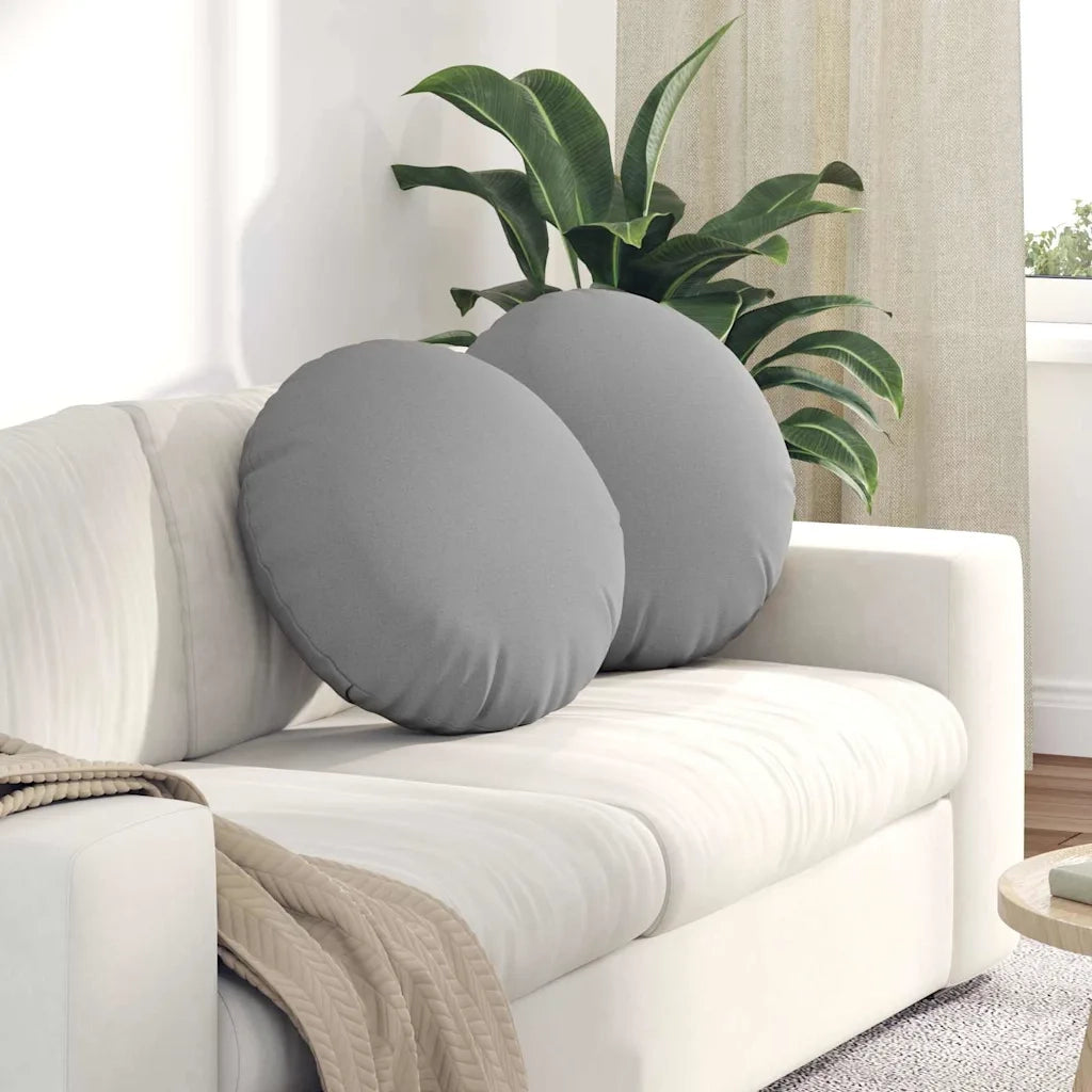Cuscini per Seduta 2 pcs Grigio Nuvola Ø50 x 19 cm Tessuto 42014170