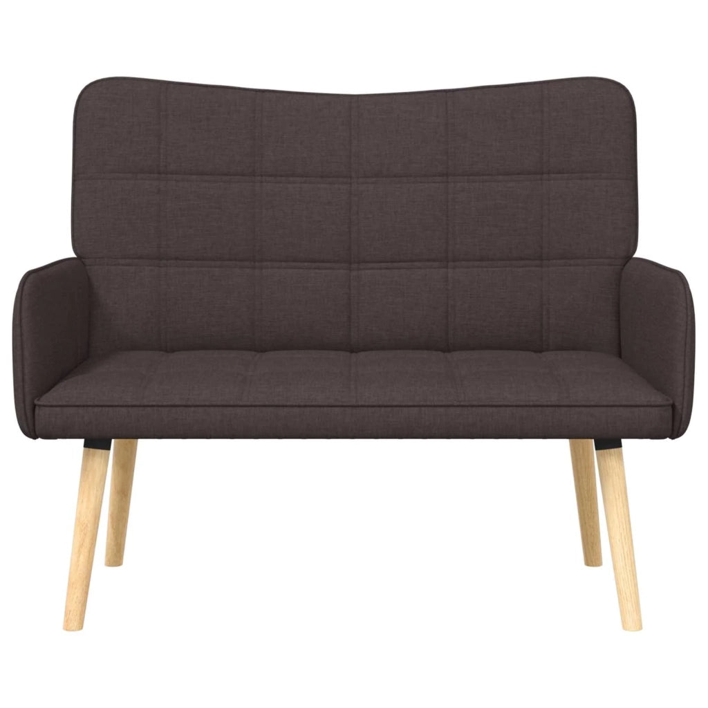 Sofa a Due Posti Marrone Scuro 115 x 61 x 87 cm Tessuto