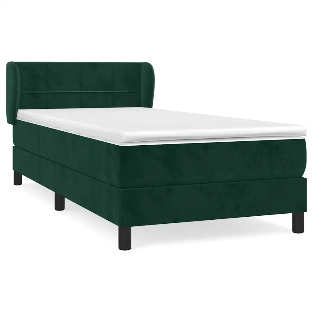 Giroletto a Molle con Materasso Verde Scuro 80x200 cm Vellutocod mxl 98119