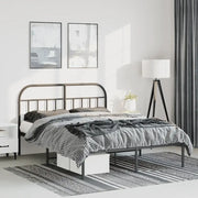 Giroletto con Testiera-Struttura Letto con testiera in Metallo Nero 135x190 cm 558190