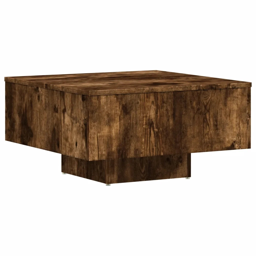 Tavolino-Tavolino da Soggiorno-Tavolino da Salotto Rovere Fumo 60x60x31,5 cm in Legno Multistrato