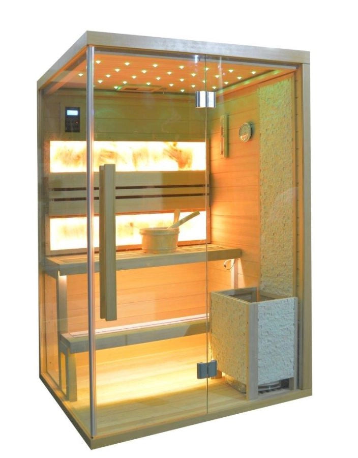 Sauna finlandese 2 posti full optioal 120x110x200cm Replut Hymala