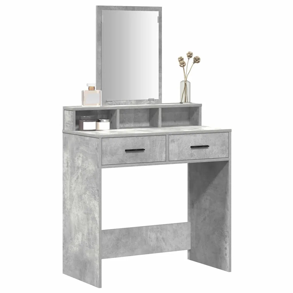 Toeletta | Tavolo da Trucco con cassetto Grigio cemento 79 x 41 x 140 cm