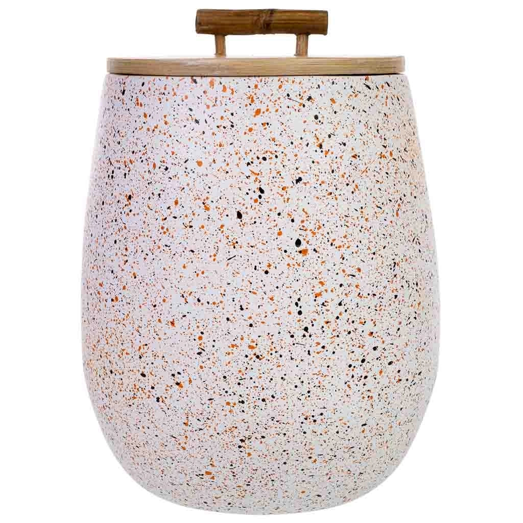 Scatola decorativa in bamboo grigio D14x19h cm