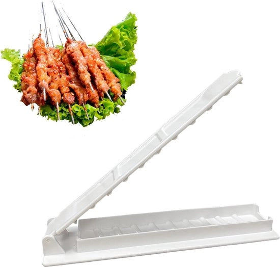 Fornitore di kebab manuale a forma di saslik 28 cm di lunghezza in plastica spessa per uso casalingo, da picnic, da campeggio