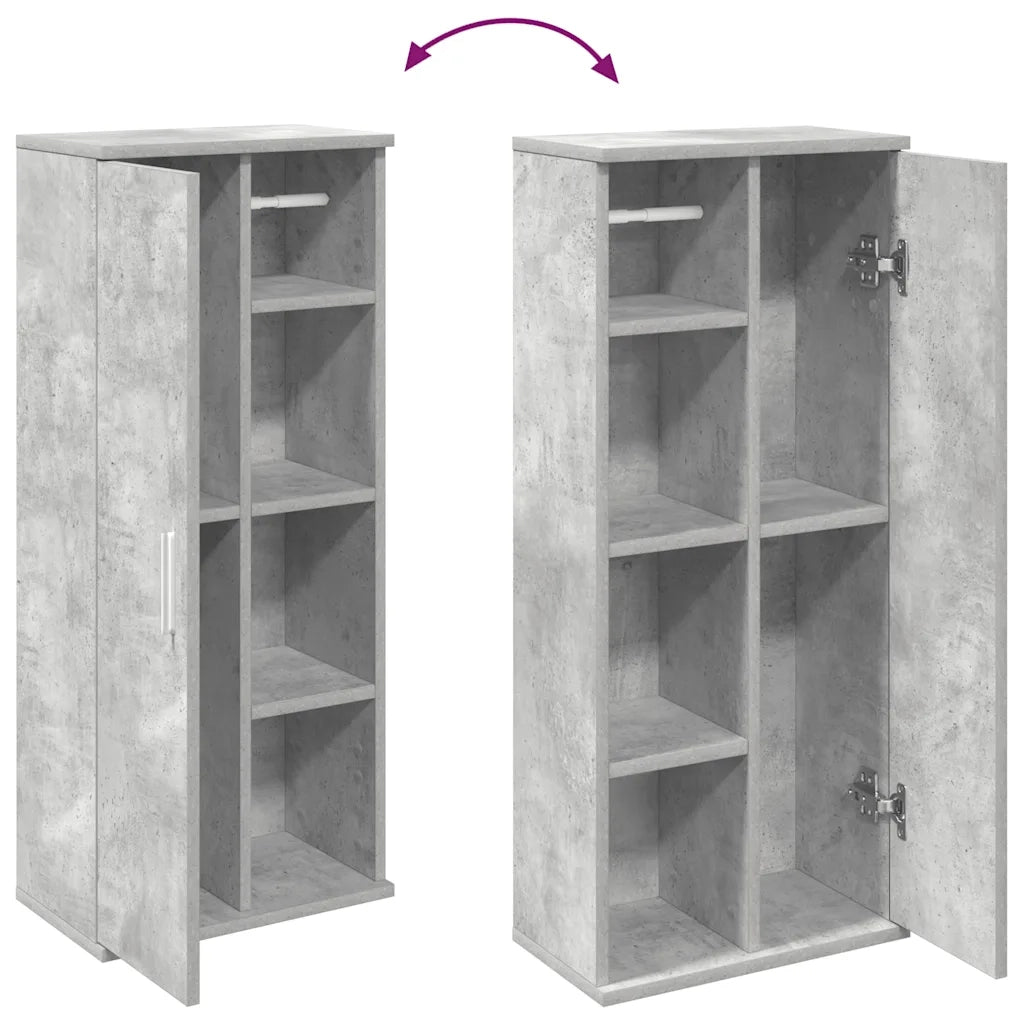 Mobile da Bagno con Portarotolo Grigio Cemento 39x22x90 cm 858527