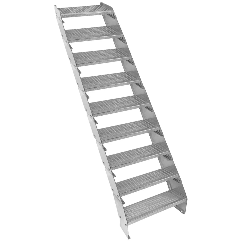 Scala metallica a 9 sezioni ad altezza regolabile in acciaio zincato 60 cm / 600 mm