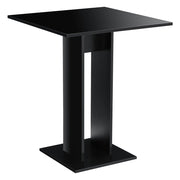Tavolo Quadrato Lindesnes da Cucina Pranzo Bar 65 x 65 x 78 cm - Nero Lucido [en.casa]
