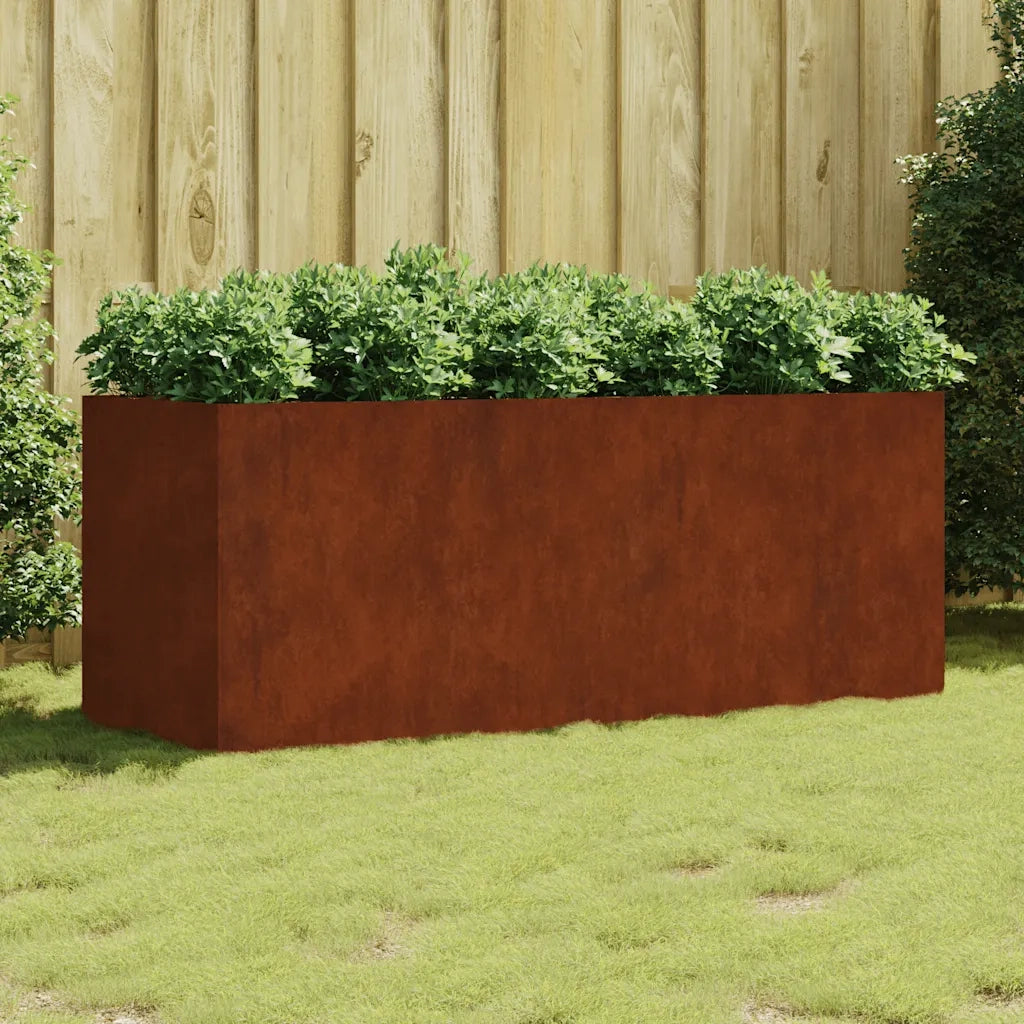 Fioriera | Cassetta per fiori | Vaso Rialzata da Giardino 200x80x80 cm in Acciaio Corten