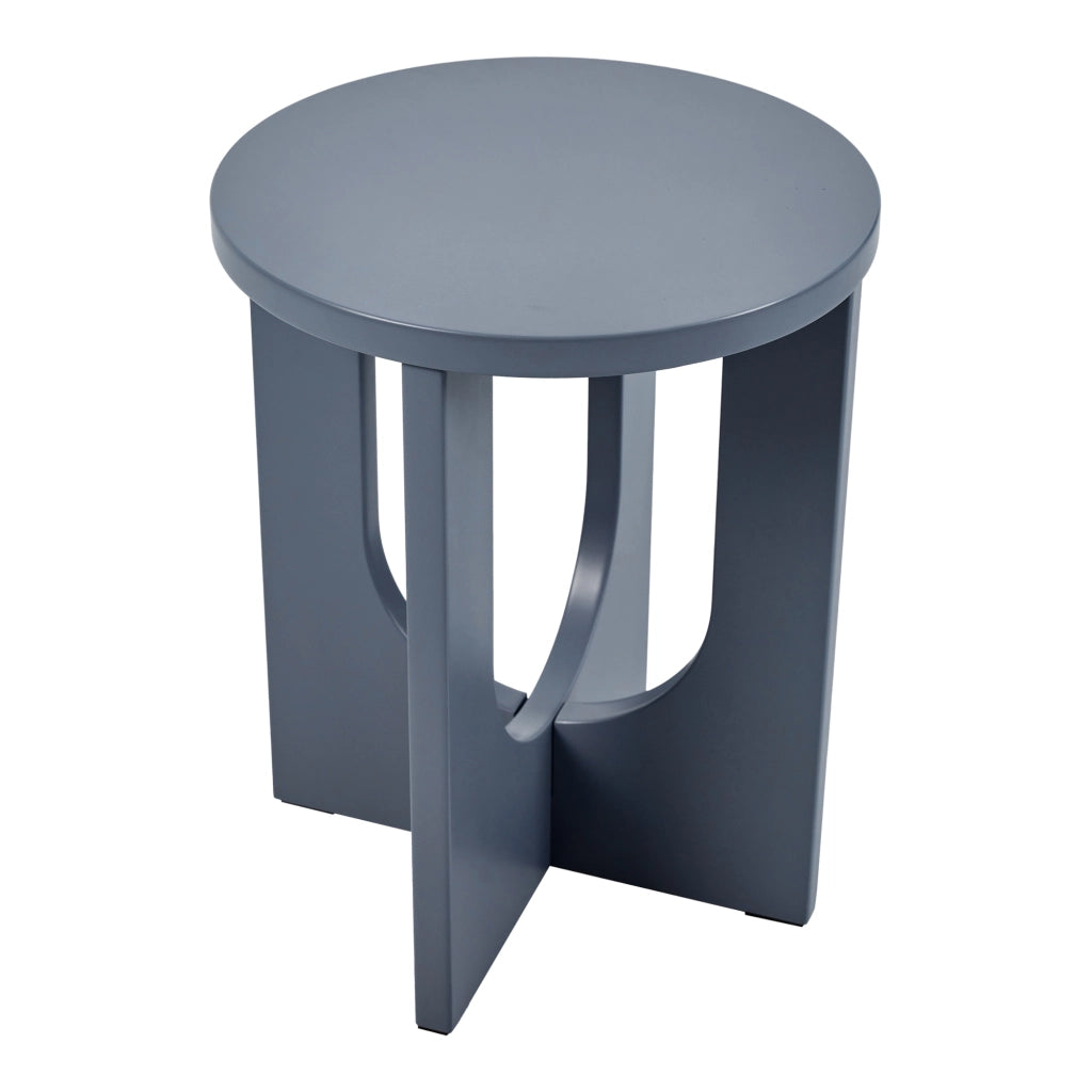 Tavolino da Caffè Kysdajore Piano Rotondo 50x40 cm Blu Grigiastro [en.casa]