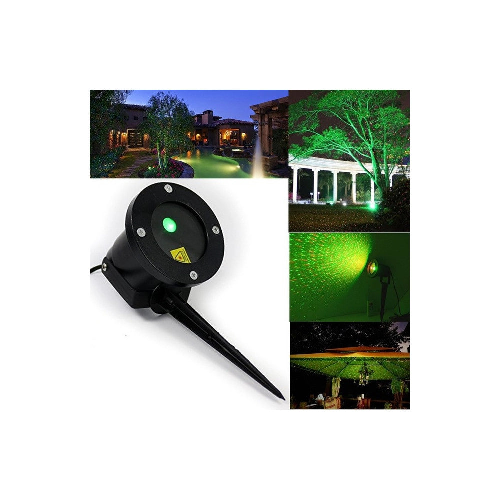 Trade Shop - Proiettore Luci Laser Da Esterno Su Picchetto Fantasia Punti Addobbo Natale -