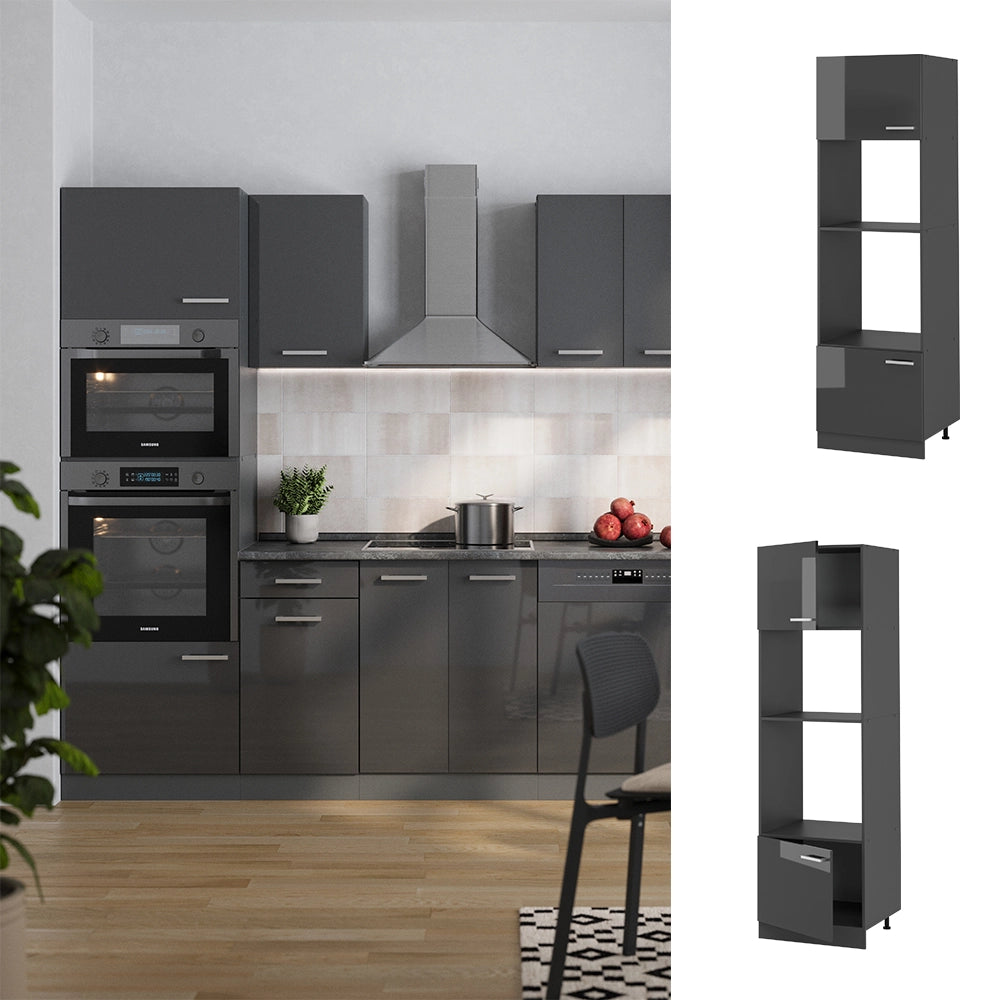 Vicco Set mobili bagno Antracite lucido 60 cm
