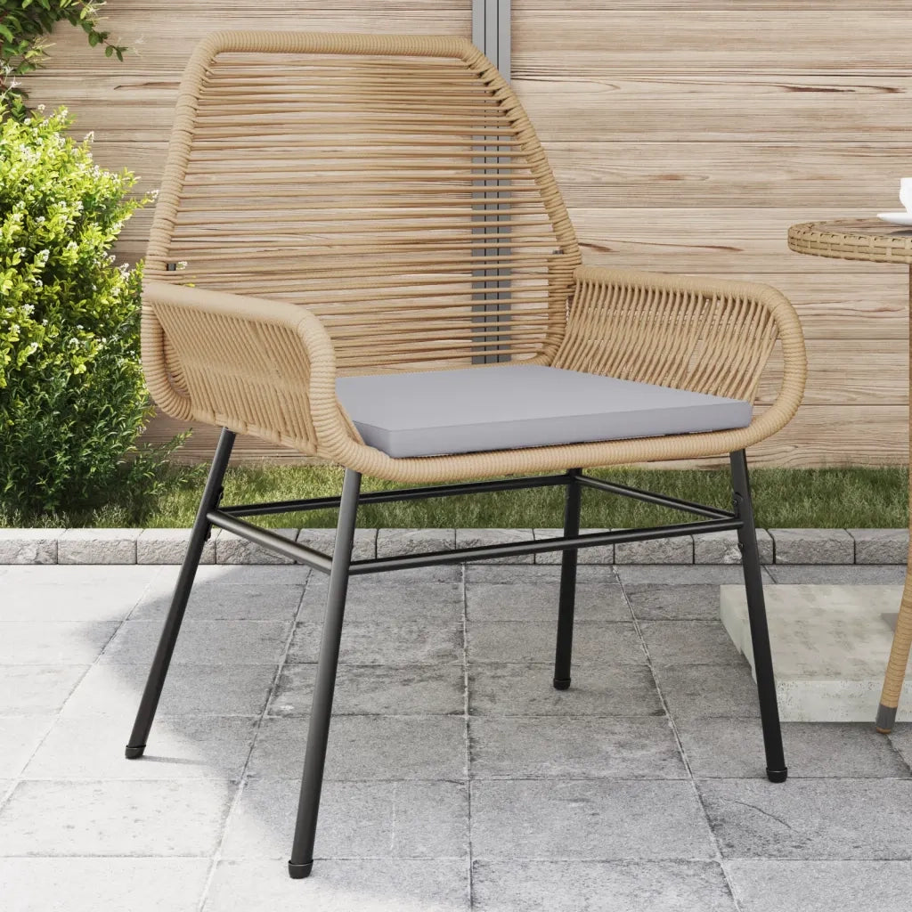 Sedie da Giardino 2 pz | Sedie da Esterno con Cuscini Marrone in Polyrattan