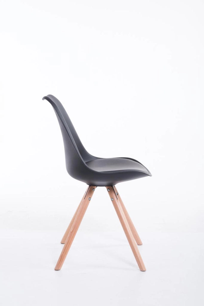 Sedia Toulouse in similpelle gambe tonde nero,natura