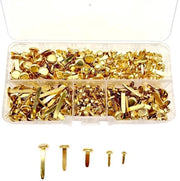Nageli 400 Stuks - Pennini a Spillo d'Oro - Viti a Gancio Metalliche - Per Attività di Fai da Te - Incluso Cassetto di Riposo - Sicuri per i Bambini - Spillette