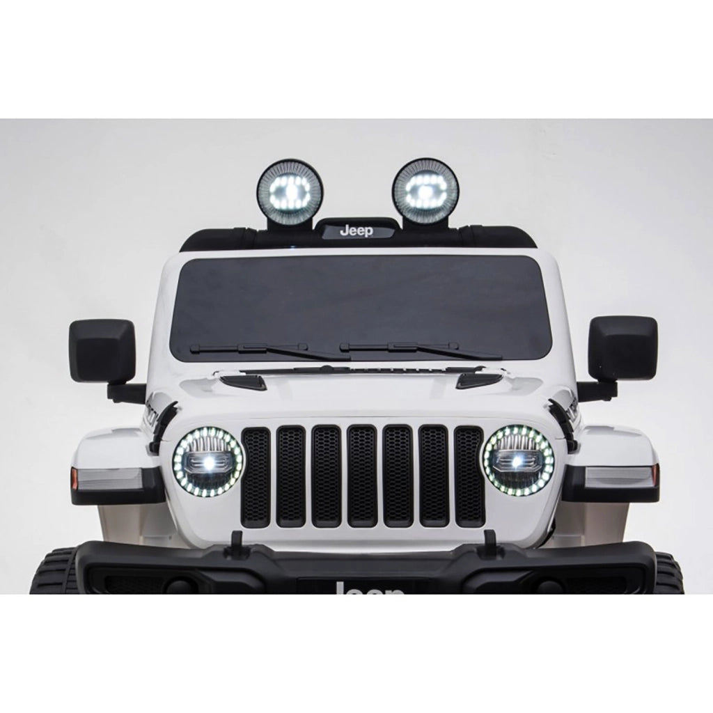 Macchina Elettrica per Bambini Fuoristrada Jeep Wrangler Rubicon 12V con Telecomando Bianco