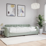 Divano Letto con Materasso-Sofa Letto-Daybed Grigio Chiaro 80x200 cm in Velluto 828327