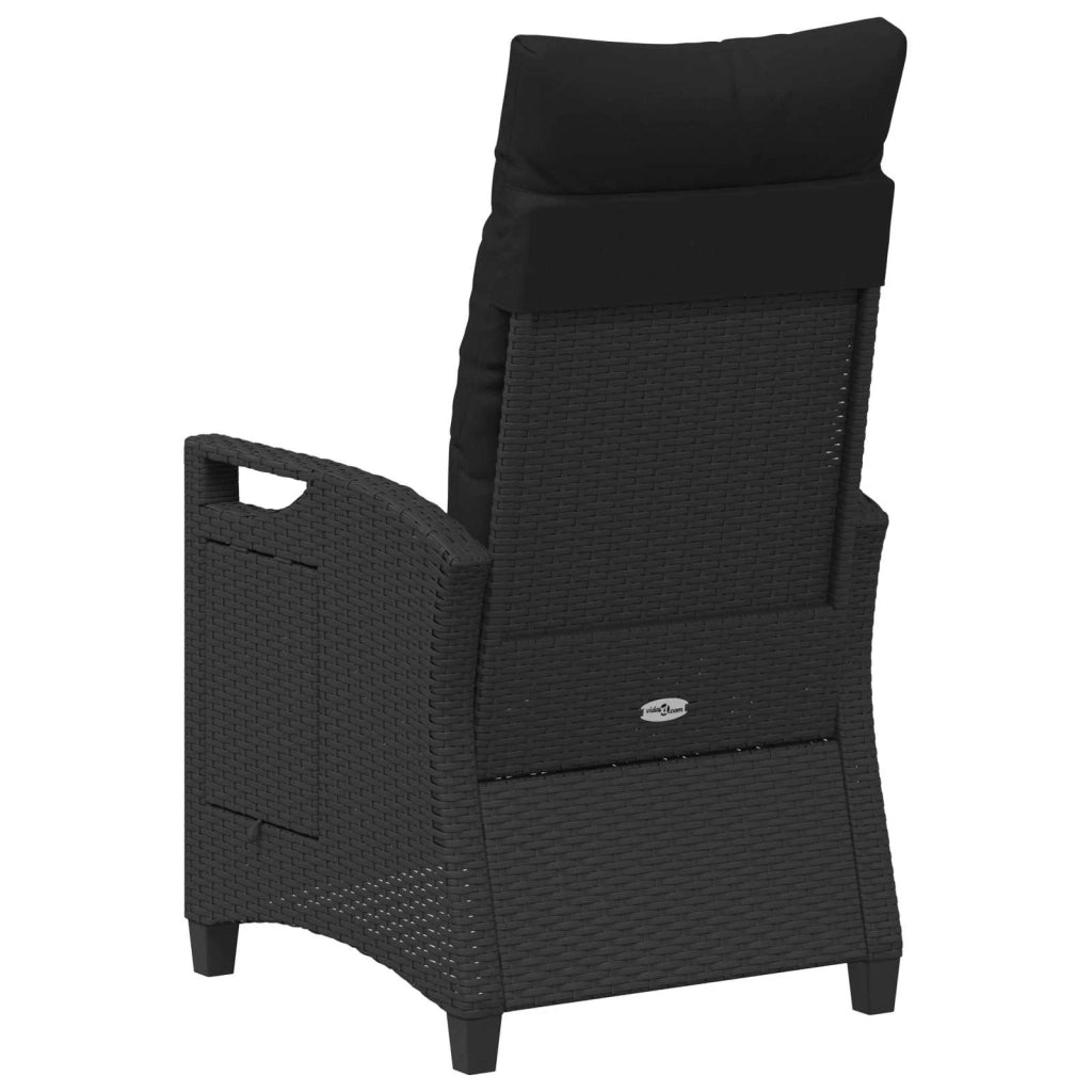Sedia da giardino reclinabile Nero 56 x 60 x 112 cm polyrattan 42026839