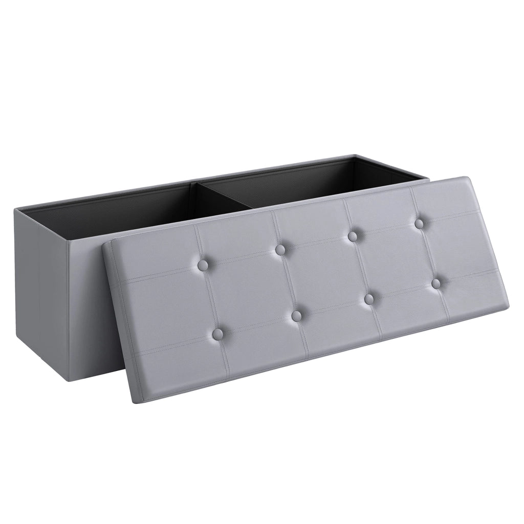 Valora POUF Pouf contenitore grigio chiaro in MDF per camera da letto
