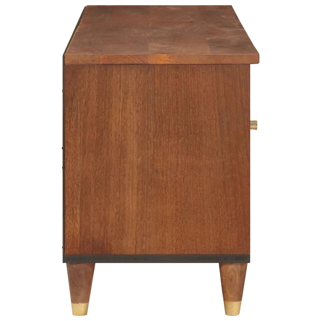 Mobile TV-Credenza per TV Marrone 100 x 33,5 x 46 cm Legno di mango massello 487054
