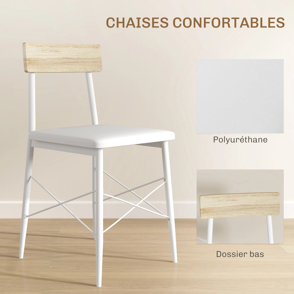 Tavolo da pranzo allungabile con 2 sedie ¨C zephmum ¨C bianco rovere