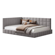 Divano letto 140x200 cm; stile classico; tessuto; grigio (Senza materasso)