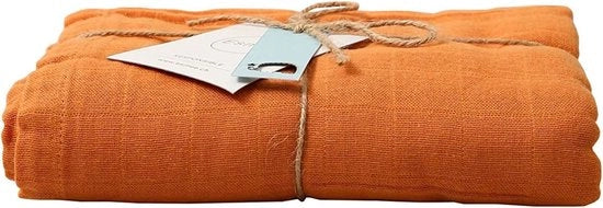 Tessuto mousseline di 100% cotone biologico, 120 x 100 cm, polsiero per bambini o accessorio moda e decorativo in Arancione Sabbia.