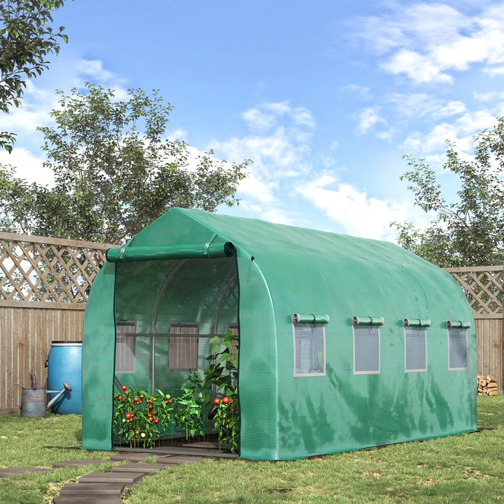 Serra Tunnel 4x2x2 m con 8 Finestre e Porta ¨C Zephmum ¨C Verde