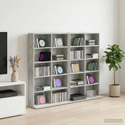 Mobile per CD 2 pz Grigio Cemento 65 x 23,5 x 97,5 cm 8012681
