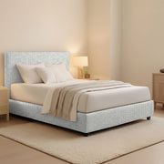 Lichfield, Letto Matrimoniale Sfoderabile Made in Italy, Grigio Chiaro