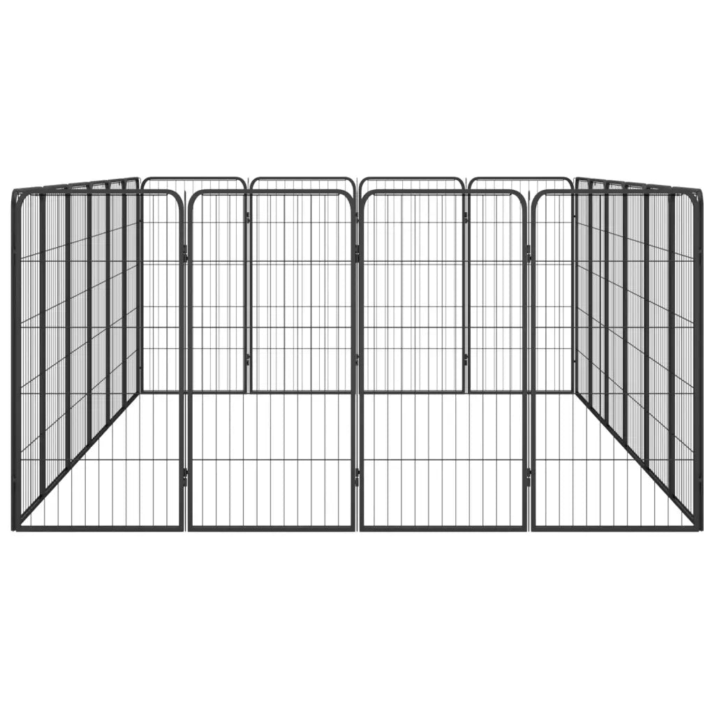 Box Cani 20 Pannelli Nero 50x100 cm Acciaio Verniciato Polvere cod mxl 44459