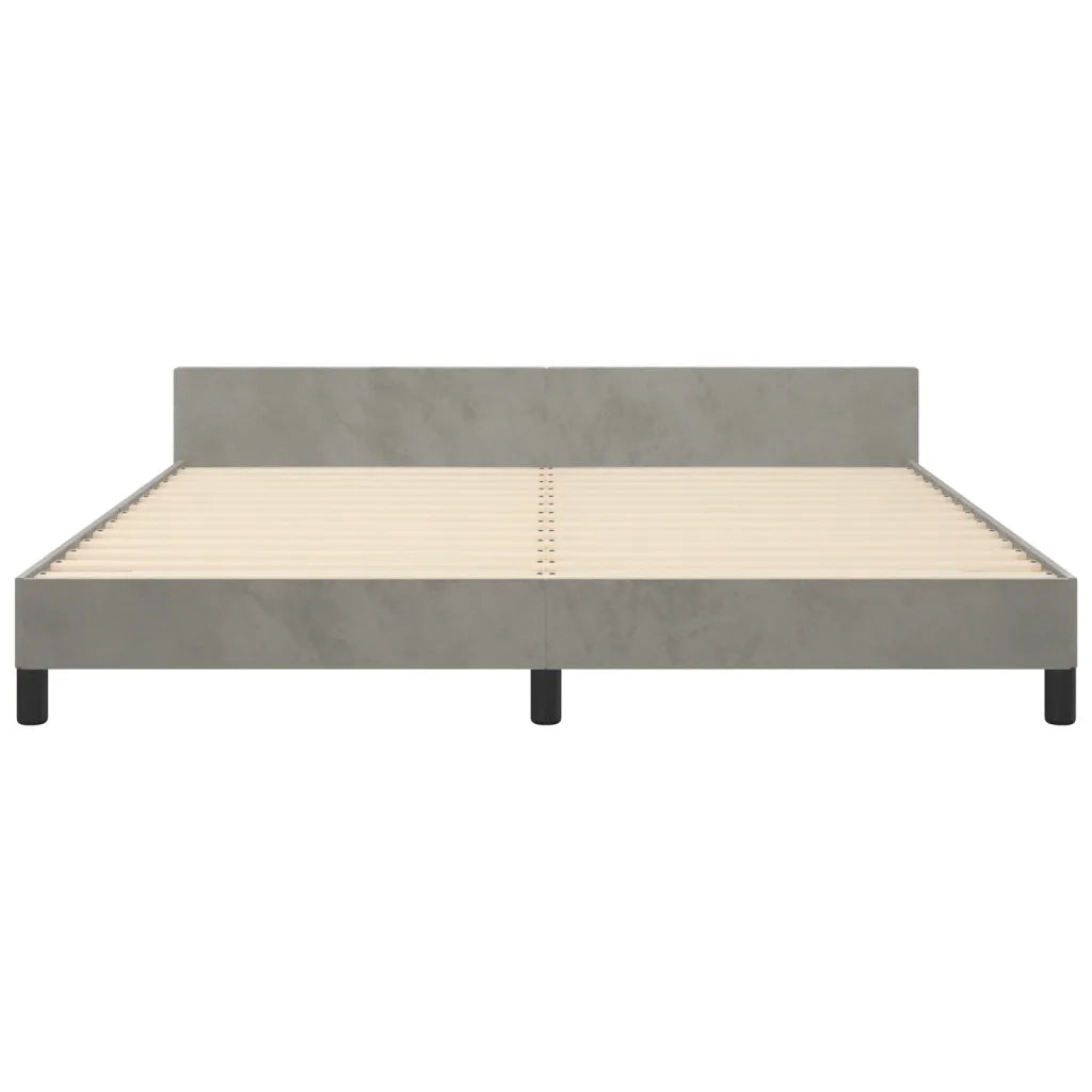 Giroletto con Testiera Grigio Chiaro 180x200 cm in Velluto 3126013