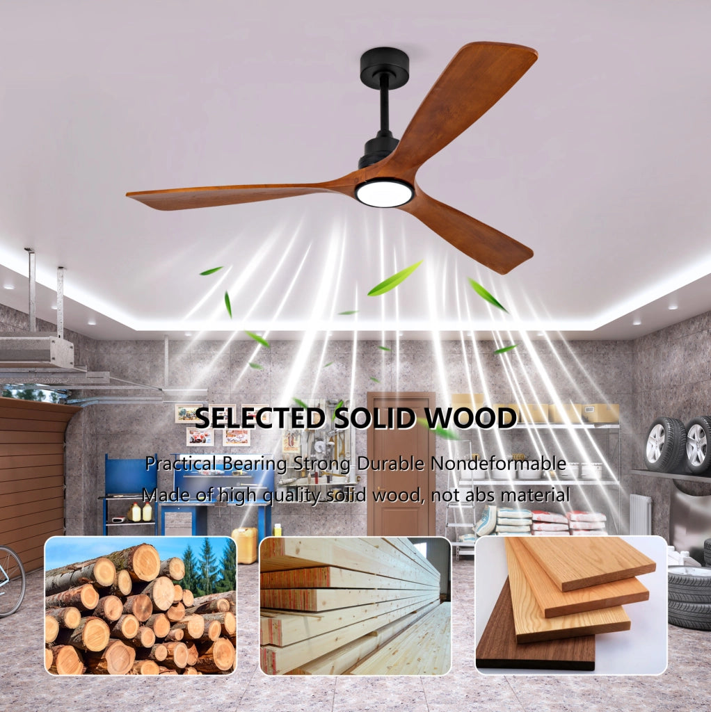 Ventilatore da soffitto 60" con luce LED, telecomando, 6 velocità, reversibile