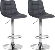 Set di 2 sgabelli da bar Jerry in similpelle grigio,cromo