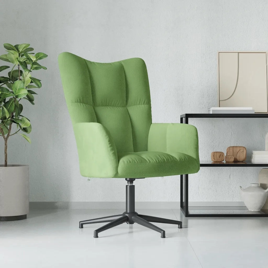 vidaXL Sedia Relax Verde Chiaro in Velluto