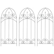 Supporti da Giardino per Piante 3 pz Neri 40x100 cm in Ferro