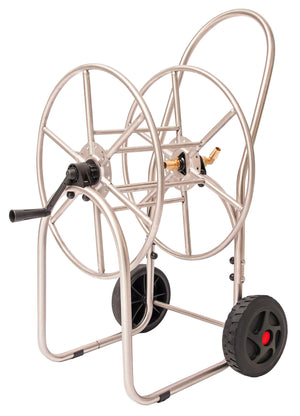 Carrello Avvolgitubo Manuale con Ruote 80 mt Tubo Ø3/4” in Acciaio Inox Agrati