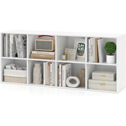 Libreria a 8 cubi con 2 kit anti-ribaltamento, Organizzatore di stoccaggio con capacit¨¤ di carico superiore a 80 kg Bianco-Librerie