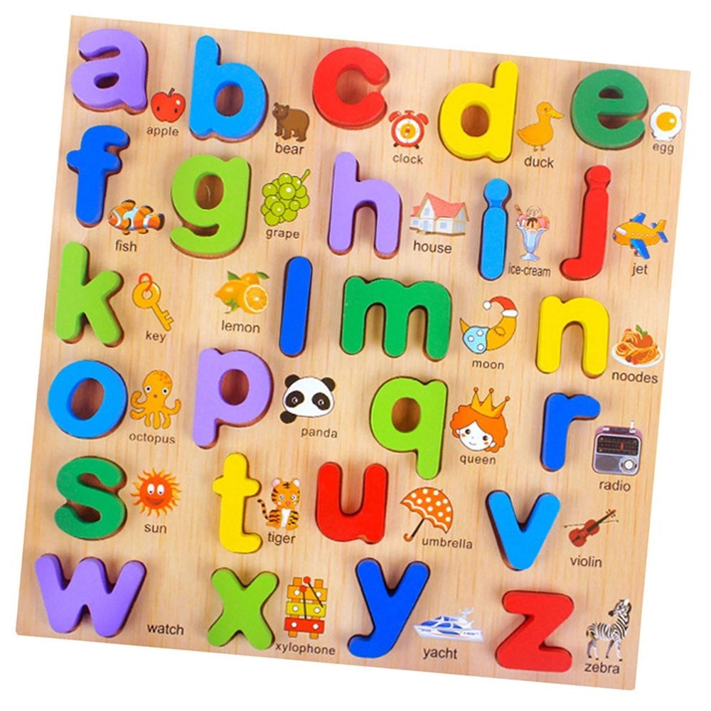 Trade Shop - Puzzle Alfabeto 3d Giocattolo Educativo Bambini Puzzle Lettere Legno Minuscole -