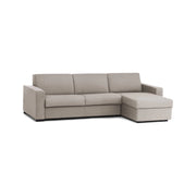 Azechiele, Divano Fisso con Penisola Sfoderabile Made in Italy, 260x95 cm Grigio Tortora\