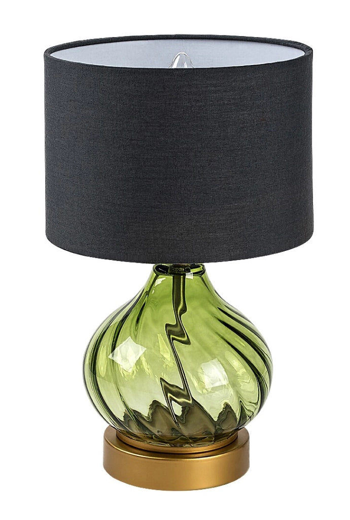Lampada da tavolo Rabalux Pirelo vetro verde E14 nero