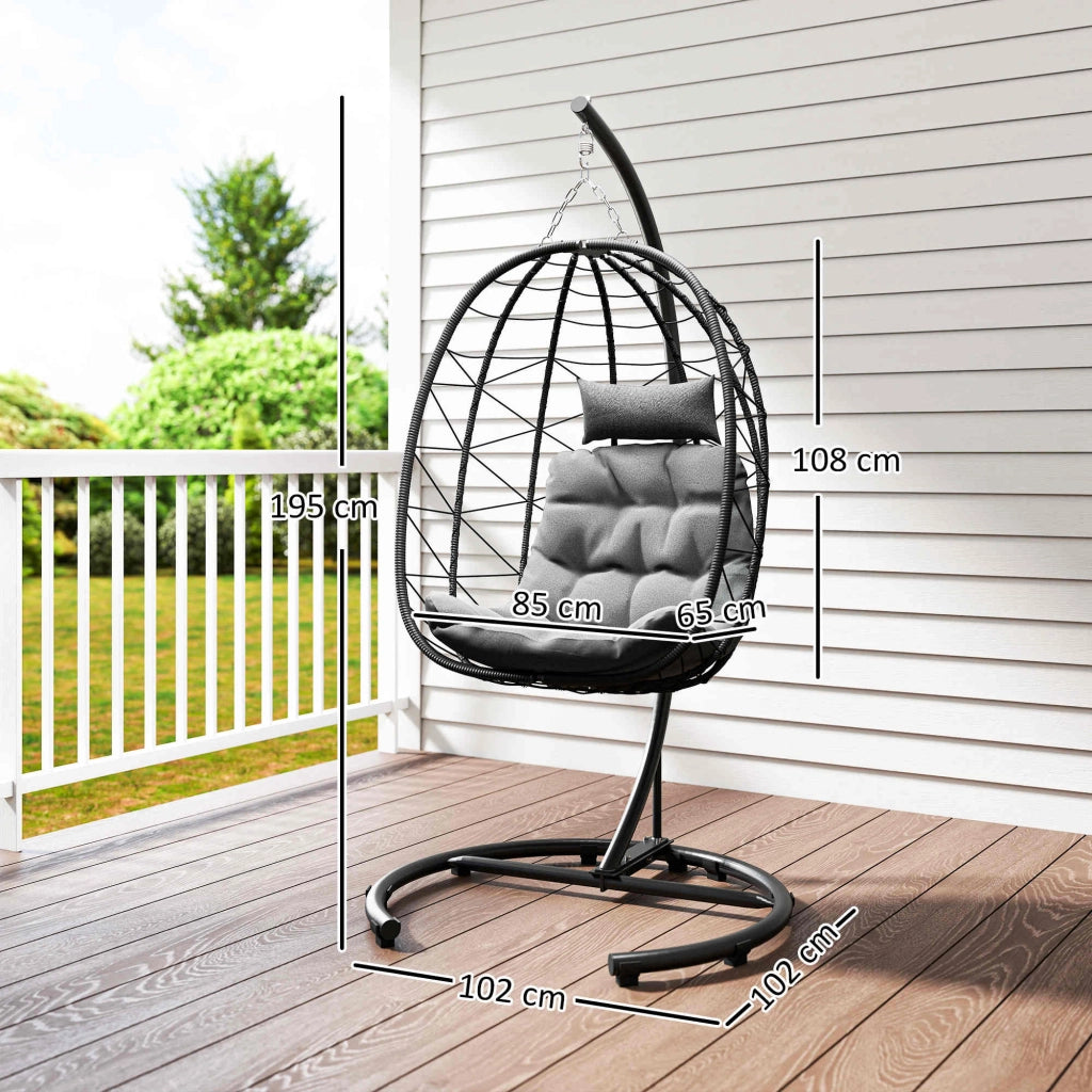 Poltrona a sospensione ¨C zephmum ¨C Grigio scuro, 102x102x195 cm