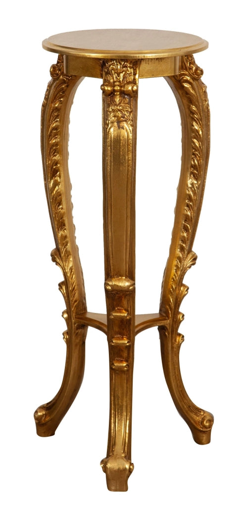 Biscottini PANCHETTO PORTAVASO IN FINITURA FOGLIA ORO ANTICATO MADE IN ITALY Tavolino