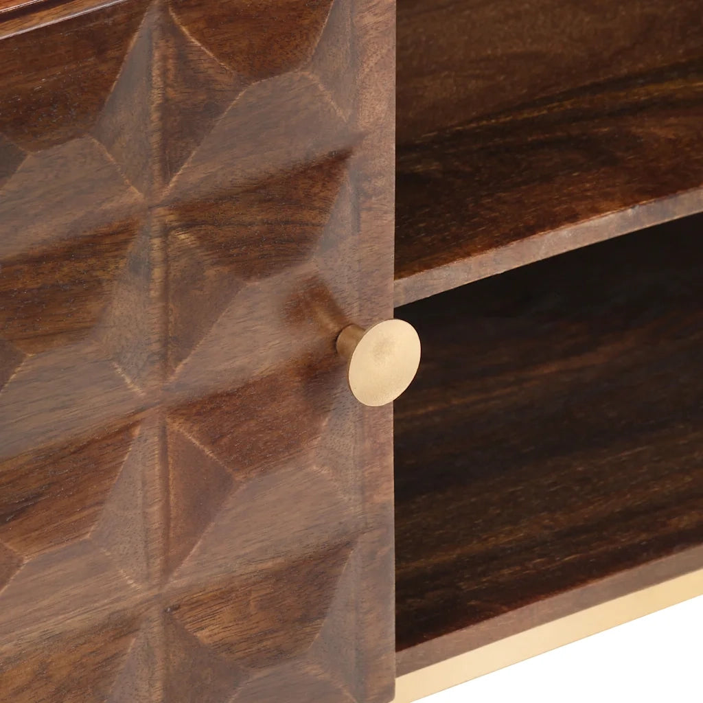 Mobile TV 124x29x45 cm in Legno Massello di Mango 323404