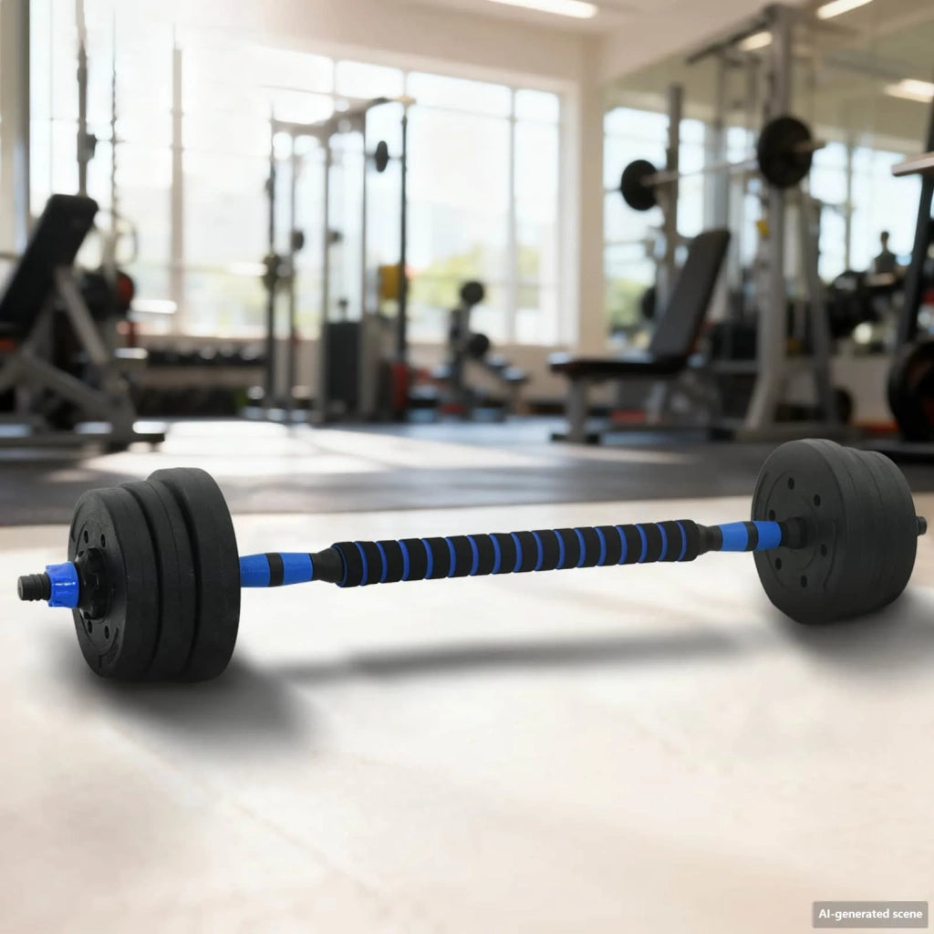 Set Manubri e Bilanciere 2-in-1 20 kg Nero e Blu CFW1832703