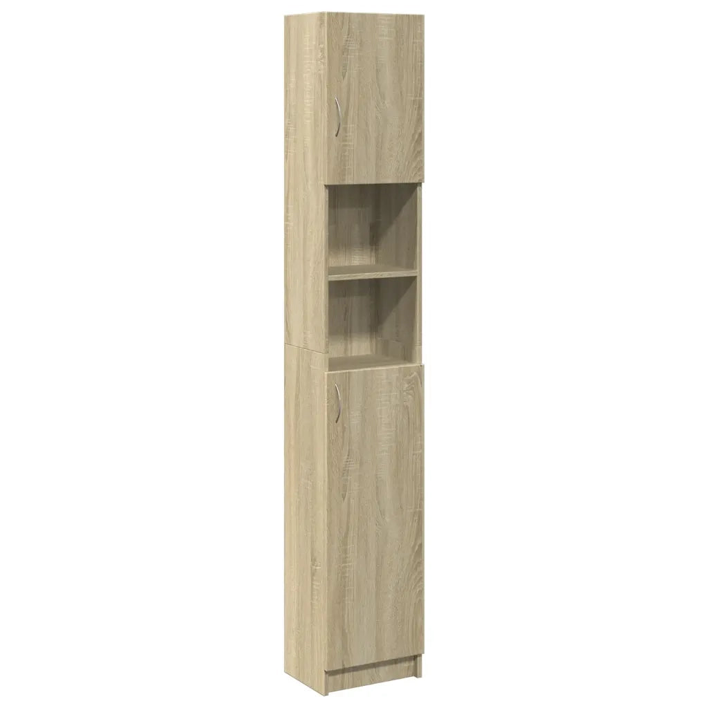 Mobile da Bagno Rovere Sonoma 32x25,5x190 cm Legno Ingegnerizzato 849606