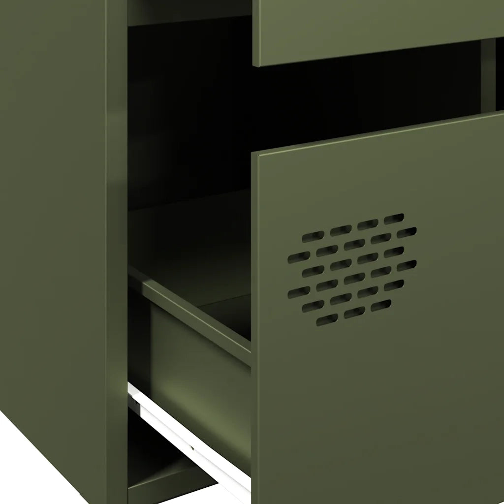 Credenza | Madia | Buffet da pranzo | Armadio da pranzo Verde Oliva 68x39x101,5 cm in Acciaio