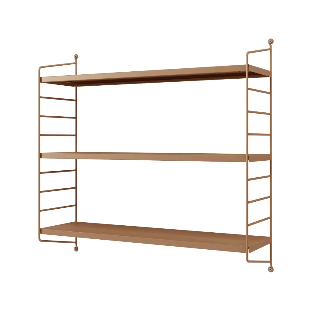 Mensola da parete regolabile a 3 livelli 50 x 60 x 15 cm marrone chiaro opaco 03_0007057