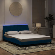 Giroletto con LED senza Materasso Hanko Blu 160x200 cm in Velluto 3213791